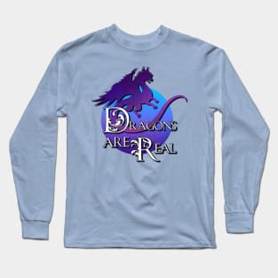 Dragons are Real - Blue Long Sleeve T-Shirt